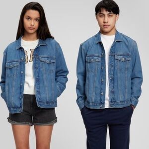 Gap Teen Unisex Oversized Denim Jacket with Washwell Medium Wash